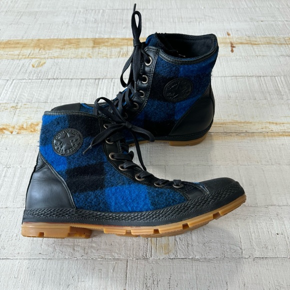 Converse Other - Converse Woolrich Outsider Boots Men’s size 11 Blue Black Buffalo Plaid High Top